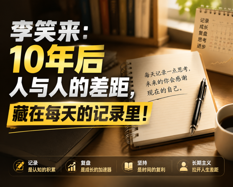 李笑来：10年后人与人的差距，藏在每天的记录里！-苏小兵商学院
