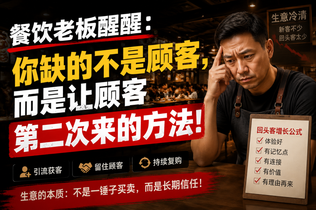 图片[1]-苏小兵：餐饮老板醒醒，你缺的不是顾客，而是让顾客第二次来的方法！-苏小兵商学院