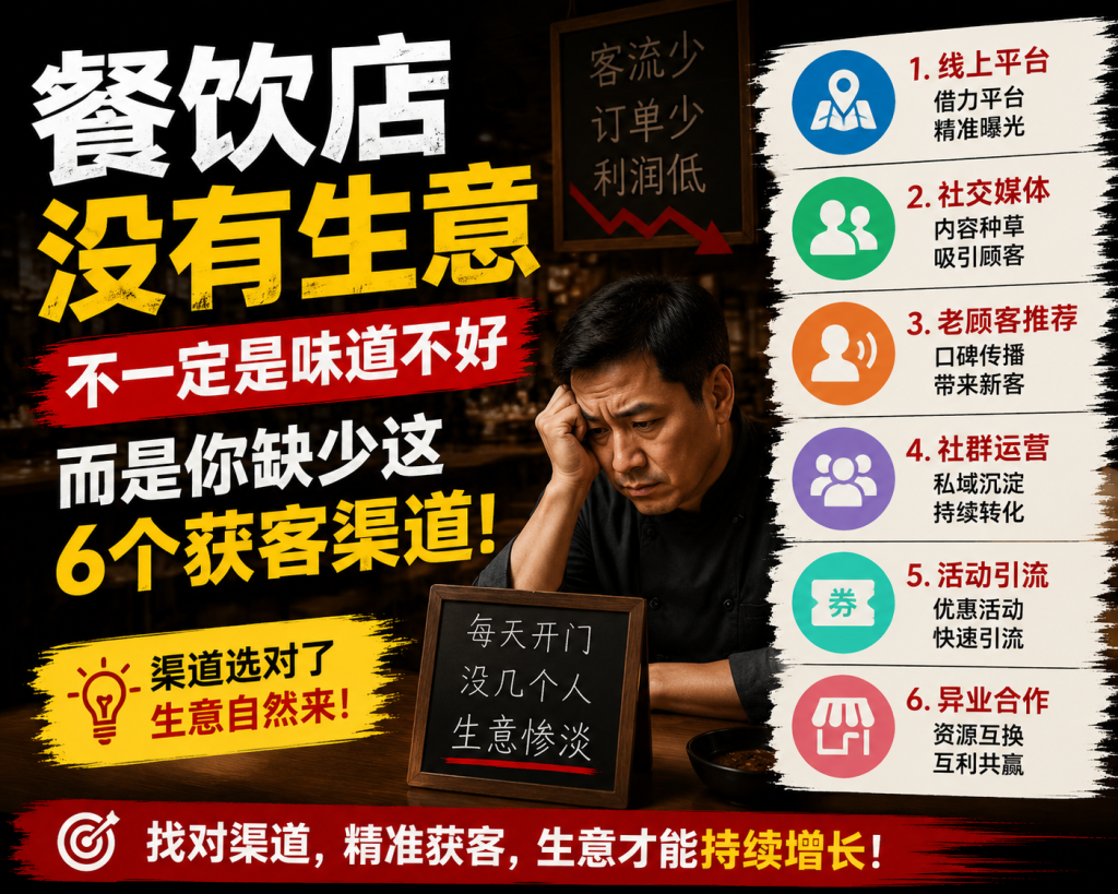 图片[1]-苏小兵：餐饮店没有生意，不一定是味道不好，而是你缺少这6个获客渠道！-苏小兵商学院