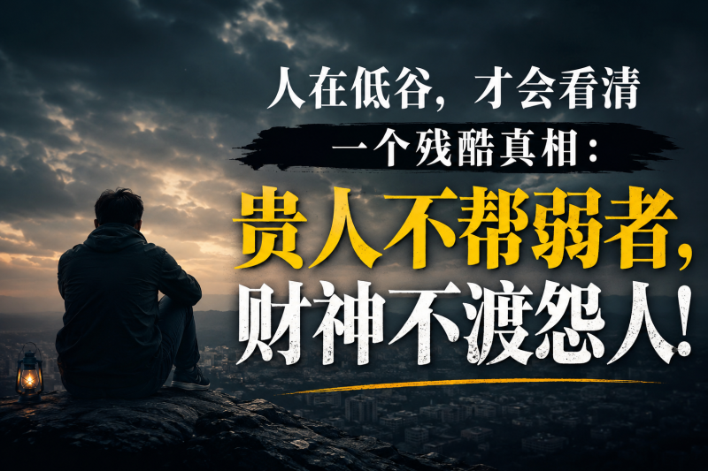 苏小兵：人在低谷，才会看清一个残酷真相，贵人不帮弱者，财神不渡怨人！-苏小兵商学院