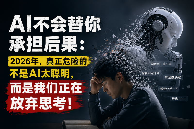 苏小兵：AI不会替你承担后果，2026年，真正危险的不是AI太聪明，而是我们正在放弃思考!-苏小兵商学院