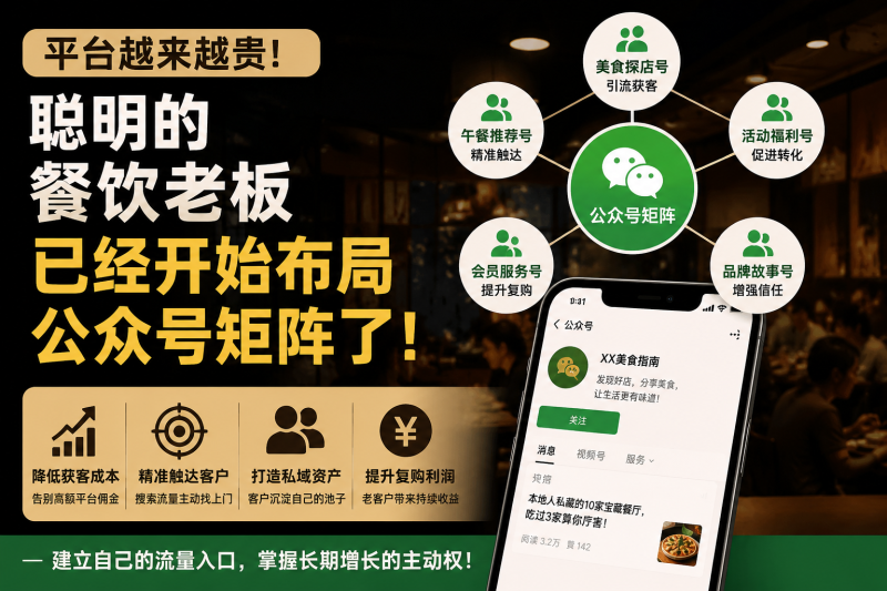 苏小兵：平台越来越贵，聪明的餐饮老板已经开始布局公众号矩阵了！-苏小兵商学院
