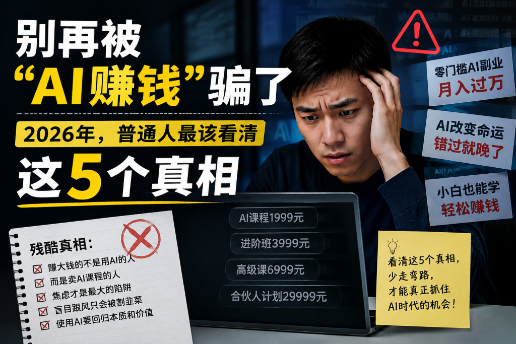 图片[1]-苏小兵：别再被“AI赚钱”骗了，2026年，普通人最该看清这5个真相?-苏小兵商学院