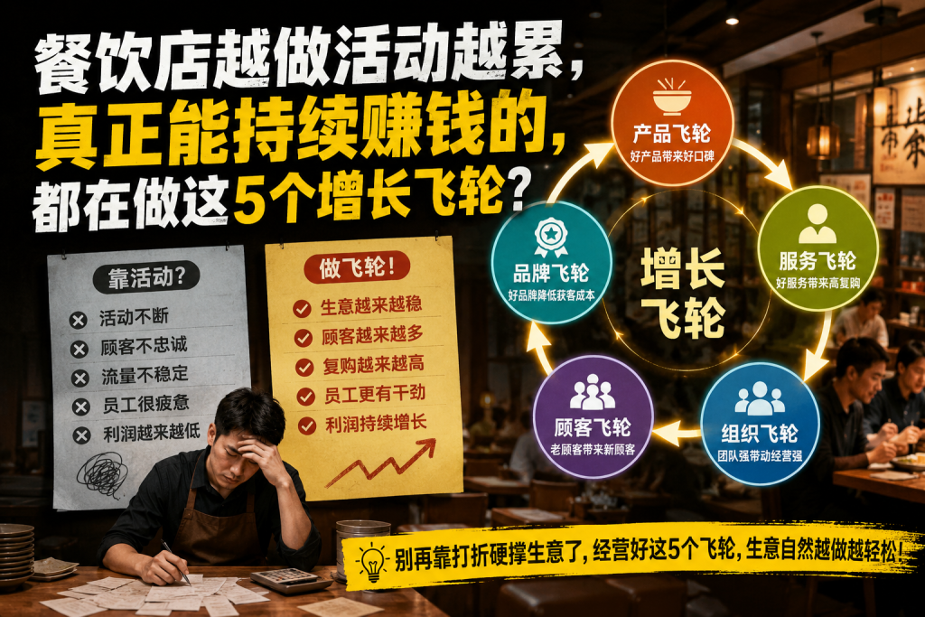 图片[1]-苏小兵：餐饮店越做活动越累，真正能持续赚钱的，都在做这5个增长飞轮？-苏小兵商学院