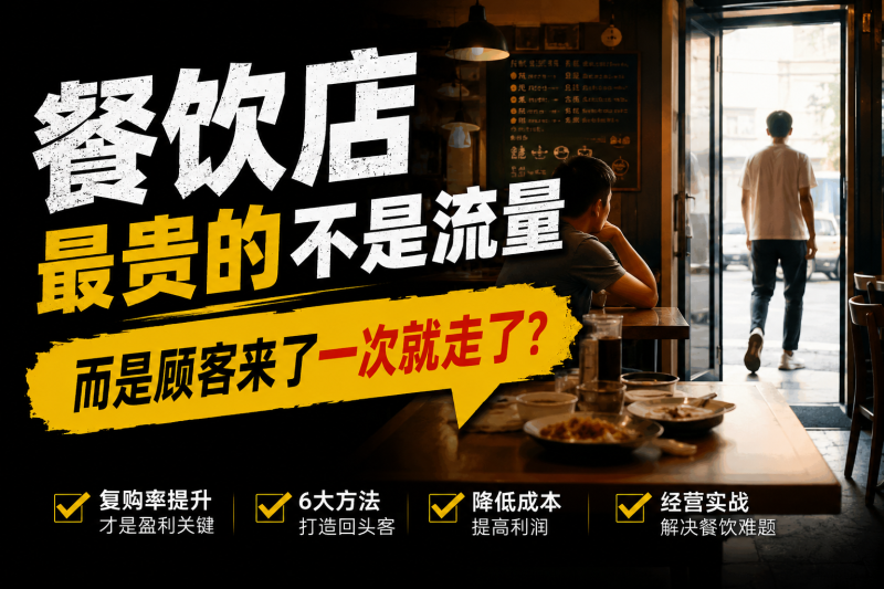 苏小兵：餐饮店最贵的不是流量，而是顾客来了一次就走了？-苏小兵商学院