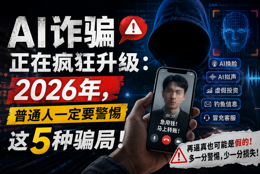 图片[1]-苏小兵：AI诈骗正在疯狂升级，2026年，普通人一定要警惕这5种骗局！-苏小兵商学院