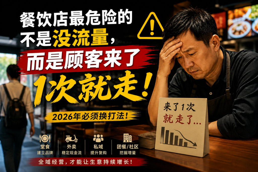 图片[1]-苏小兵：餐饮店最危险的不是没流量，而是顾客来了1次就走：2026年必须换打法！-苏小兵商学院