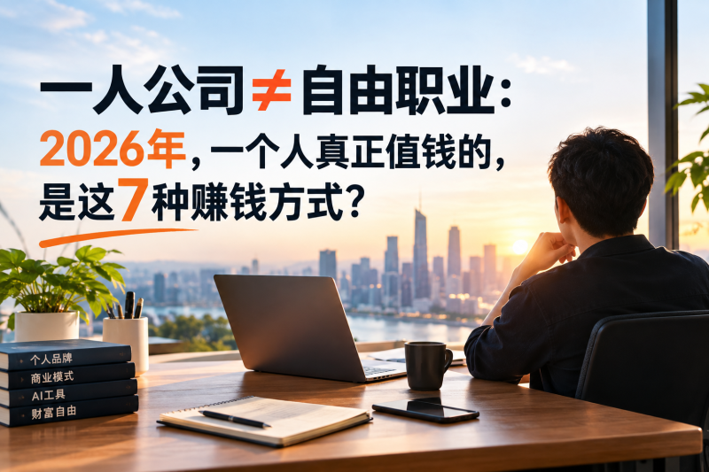 苏小兵：一人公司≠自由职业，2026年，一个人真正值钱的，是这7种赚钱方式！-苏小兵商学院