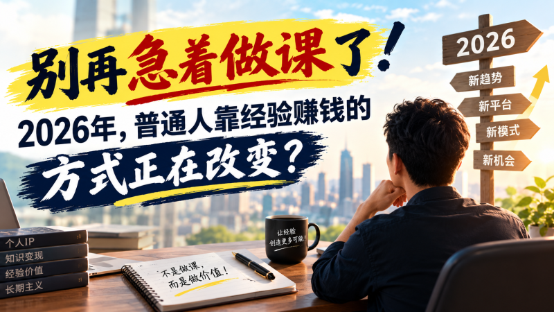 苏小兵：别再急着做课了！2026年，普通人靠经验赚钱的方式正在改变？-苏小兵商学院