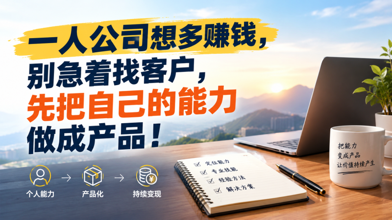 苏小兵：一人公司想多赚钱，别急着找客户，先把自己的能力做成产品！-苏小兵商学院