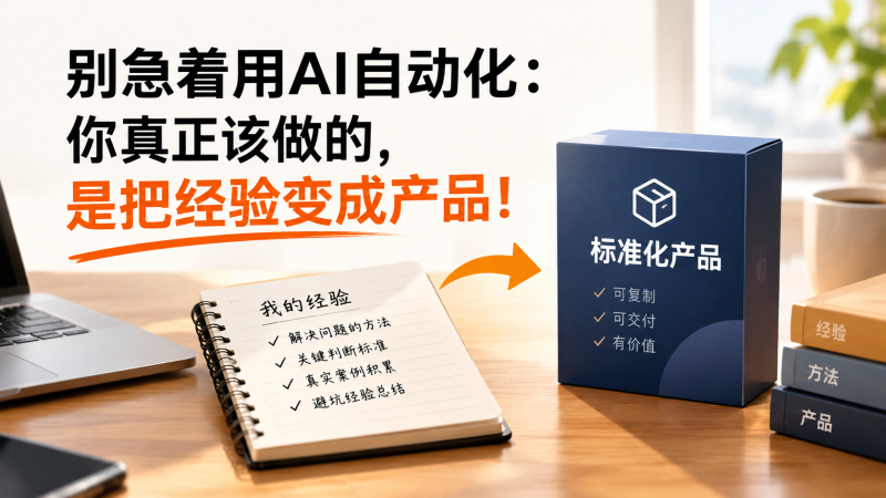 苏小兵：别急着用AI自动化，你真正该做的，是把经验变成产品！-苏小兵商学院