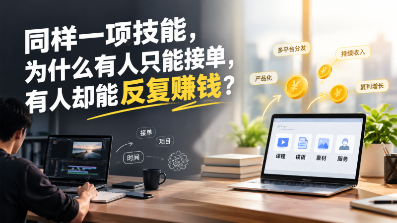 苏小兵：同样一项技能，为什么有人只能接单，有人却能反复赚钱？-苏小兵商学院