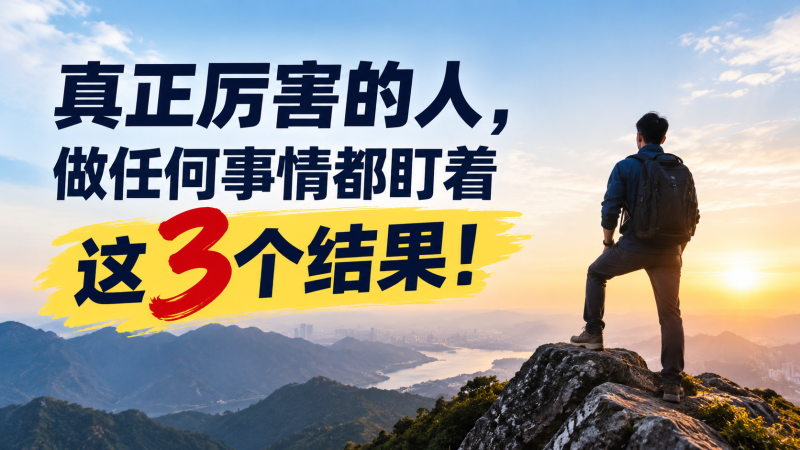 苏小兵：真正厉害的人，做任何事情都盯着这3个结果！-苏小兵商学院