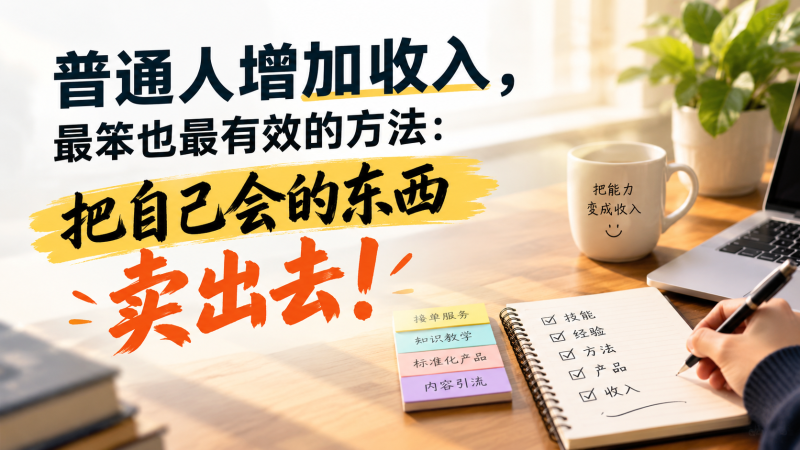 苏小兵：普通人增加收入，最笨也最有效的方法，把自己会的东西卖出去！-苏小兵商学院