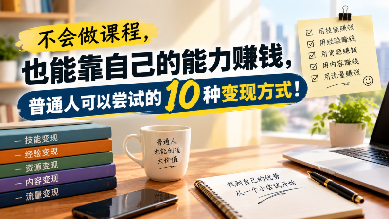苏小兵：不会做课程，也能靠自己的能力赚钱，普通人可以尝试的10种变现方式！-苏小兵商学院