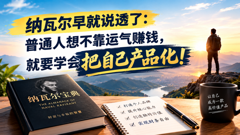 苏小兵：纳瓦尔早就说透了，普通人想不靠运气赚钱，就要学会把自己产品化！-苏小兵商学院