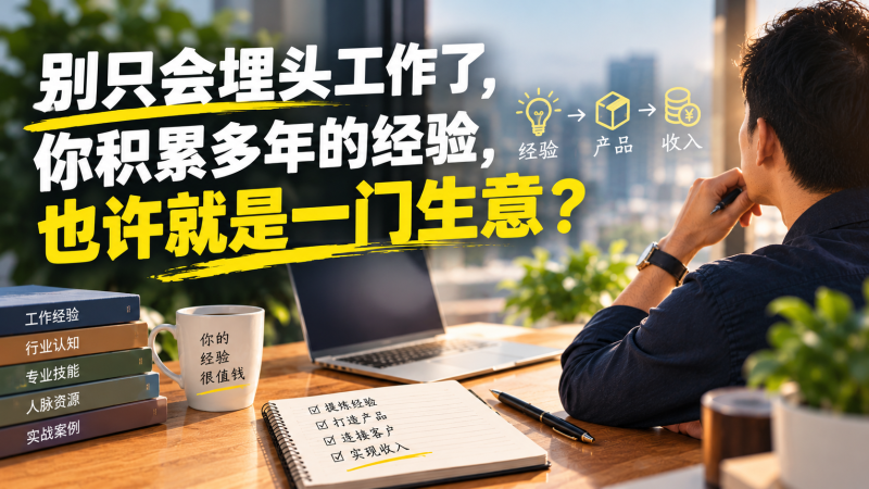 苏小兵：别只会埋头工作了，你积累多年的经验，也许就是一门生意？-苏小兵商学院
