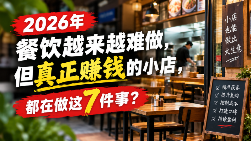 苏小兵：2026年餐饮越来越难做，但真正赚钱的小店，都在做这7件事？-苏小兵商学院