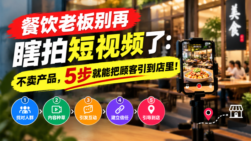 苏小兵：餐饮老板别再瞎拍短视频了，不卖产品，5步就能把顾客引到店里！-苏小兵商学院